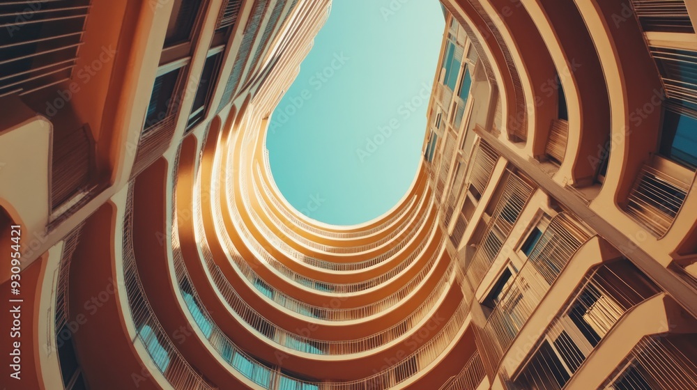 Poster Looking Up At A Circular Building