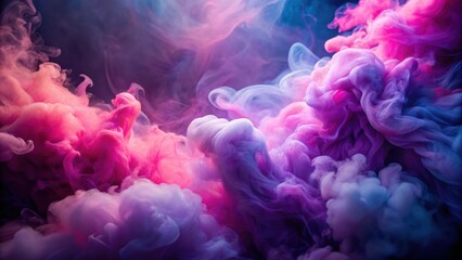 Fototapeta premium Billowing pink and purple smoke creating a dreamy and magical background, Smoke, colors, pink, purple, abstract, swirls
