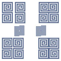 ブルーグレーの雷文7種