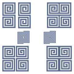 ブルーグレーの雷文7種