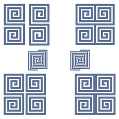 ブルーグレーの雷文7種