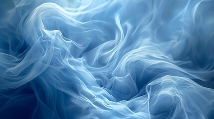 Obraz premium Abstract blue fabric with flowing waves and soft light.