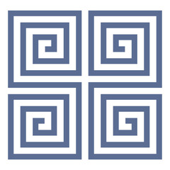 ブルーグレーの雷文