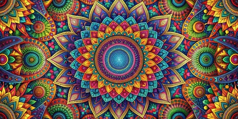 Abstract geometric design with vibrant colors and intricate patterns, abstract, geometric, design, vibrant, colors