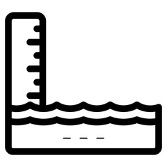 sea tide measuring gauge icon