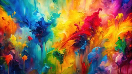 Fototapeta premium Vibrant and dynamic abstract painting with rich hues , color, texture, vibrant, abstract, painting, background, artistic, creative