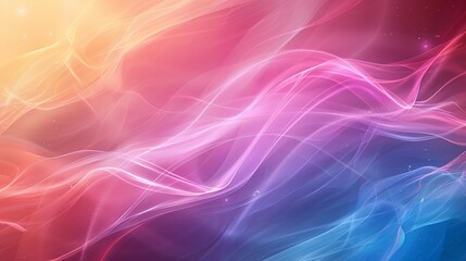 Obraz premium Abstract background with colorful wavy lines and glowing light.