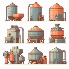 Grain dryer vector illustration