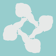 The snail patterned ceramic design is rotated to create an abstract motif