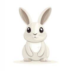 Cute cartoon white rabbit with big eyes, perfect for children's illustrations or animal-themed designs.