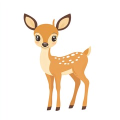 A cute cartoon deer with large eyes and spots, perfect for children's illustrations and nature-themed designs.