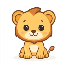 A cute and playful cartoon lion character, perfect for children's illustrations and fun designs.