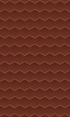 Vertical illustration of zigzag pattern on brown wood grain background