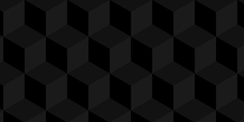 Minimal vector cubes geometric tile and mosaic wall grid backdrop digital hexagon technology wallpaper background. dark black block cube structure backdrop grid triangle texture vintage design.