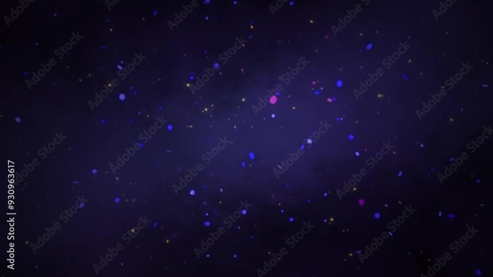 Wall mural abstract background with multi color lights floating over dark mysterious purple. seamless looping d