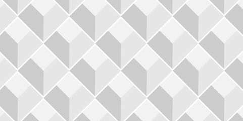 Minimal vector cube triangle geometric tile mosaic wall grid retro digital hexagon technology wallpaper background. white and gray block cube structure backdrop square triangle texture vintage design.