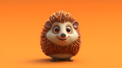 Fototapeta premium Hedgehog 3d cartoon style