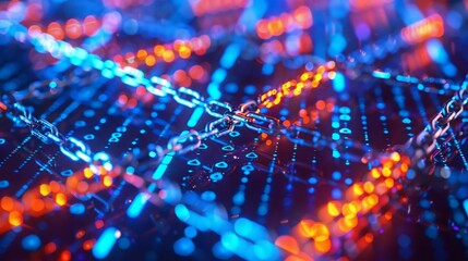 Abstract image of a silver chain against a background 