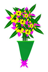 Abstract flowers in vase