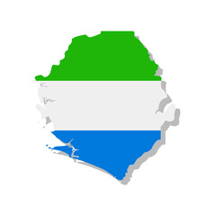 Sierra Leone - Flag inscribed in the contour of the country. Vector illustration.