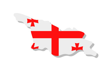 Georgia - Flag inscribed in the contour of the country. Vector illustration.