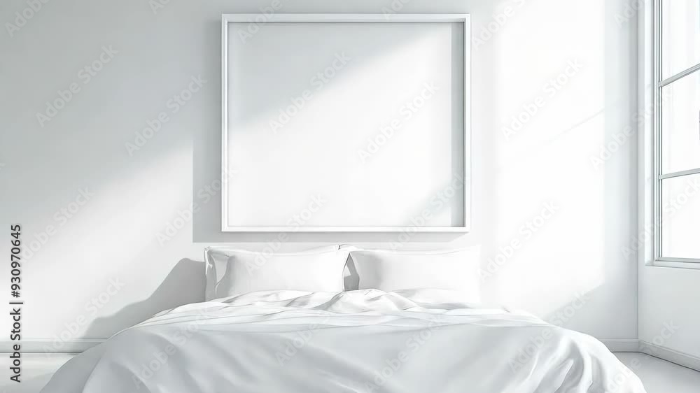 Poster modern minimalist mockup of an empty room with blank frame