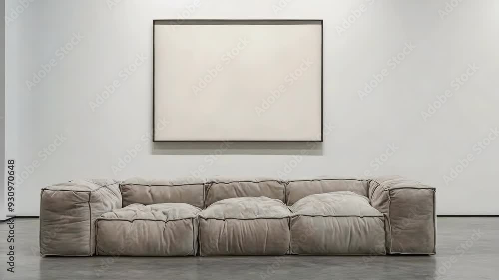 Aufkleber modern minimalist mockup of an empty room with blank frame
