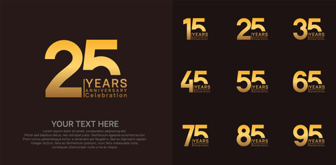 anniversary logotype style with gold color can be use for company celebration event