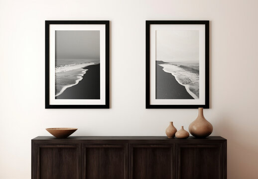 Interior Photo Frames Mockup With Generative AI