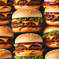 hamburger cheese burger stack