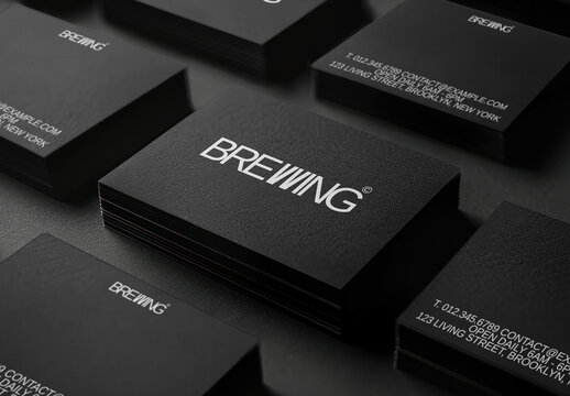 Stationery Stacked Of Business Cards Mockup With Generative AI