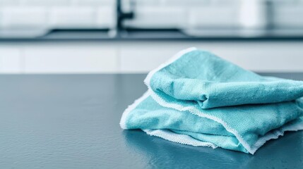 Close-up of antiseptic wipes cleaning a kitchen surface, erasing bacteria completely, anti-bacteria, kitchen hygiene, antiseptic wipes