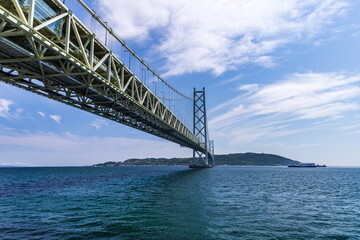 明石海峡大橋と淡路島　神戸市垂水区舞子公園にて