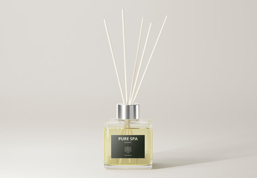 Branding Reed Diffuser Bottle Label Mockup
