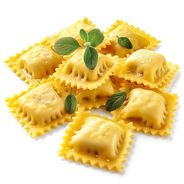 recommend clip art: Tofu ravioli clipart, Italian cuisine, 3D illustration, filled pasta, isolated on white background