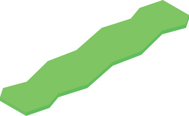 Green zigzag path is extending towards a distant destination, representing a journey with unexpected turns