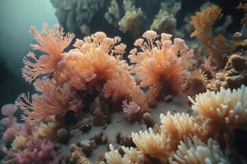 Naklejka premium Underwater Coral Reef Scene
