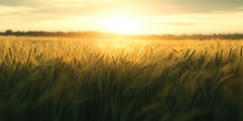 Serene Sunset over Fields