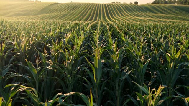 Aerial View Of Cornfield Footage 4K