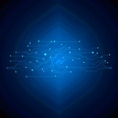 Obraz premium Futuristic Blue Abstract Background with Digital Technology Network and Data Concept for Business