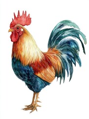 Fototapeta premium Vivid Rooster Illustration