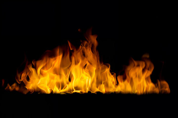 Bright Flame on Black Background