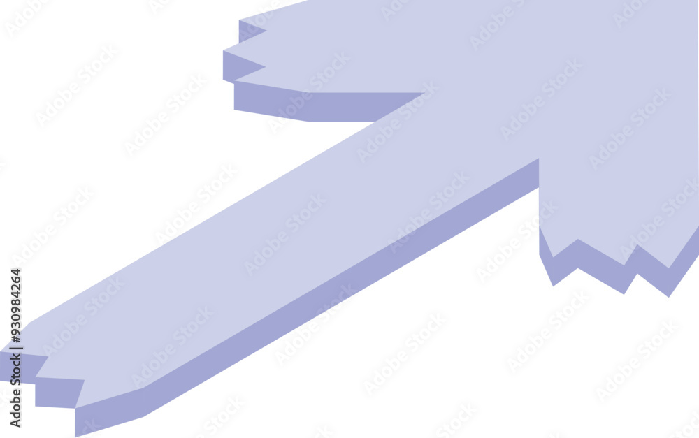 Aufkleber 3d arrow pointing up to the right with jagged edges