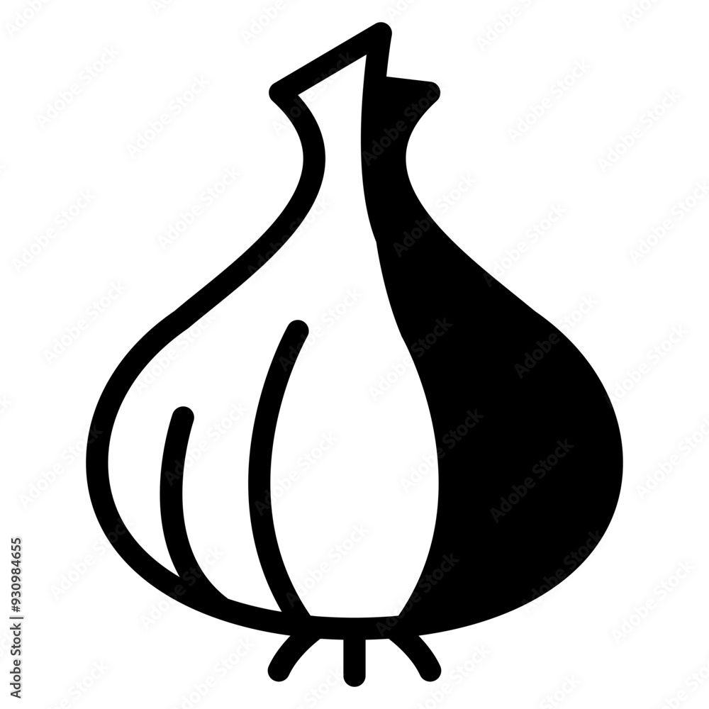 Wall mural onion, garlic icon