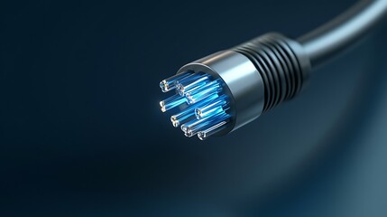 Close-Up of a Fiber Optic Cable End