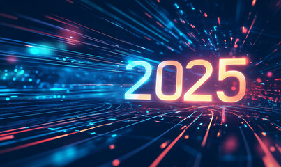 2025 Happy New Year Background Design. Greeting Card, Banner, Poster. Vector Illustration.