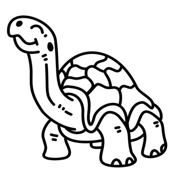 recommend clip art: hand drawn cute galapagos tortoise cartoon doodle line 