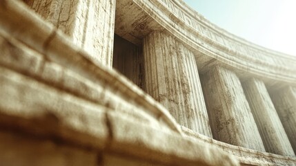Ancient Greek Columns Architecture Closeup