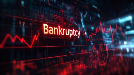 Digital Bankruptcy Crisis. Financial collapse concept