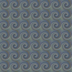 Imaginatory Monochromatic Decorative Abstract Fractals Round Water Waves With Curls 024